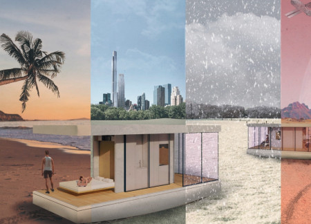 Charred Wooden Shingles and Cross-Laminated Timber Panels Shape a Versatile Urban Space