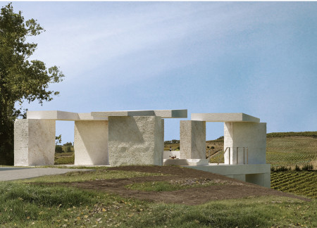 Limestone Pavilion With Expansive Views Enhancing Vineyard Experience
