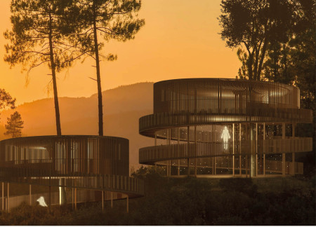 Charred Wooden Shingles and Cross-Laminated Timber Create a Serene Yoga Retreat Surrounded by Nature