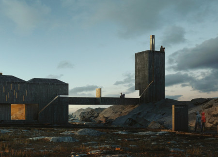 Charred Wood and Natural Pigments Form a Shelter in Iceland's Volcanic Landscape