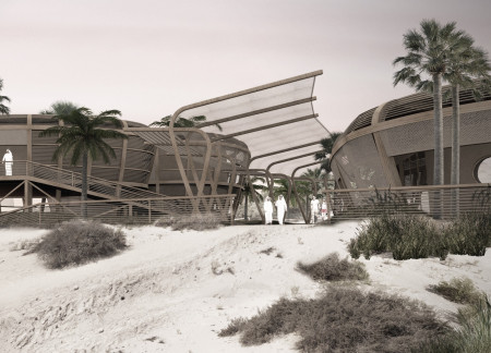 Community Center Featuring Charred Wooden Shingles and Cross-Laminated Timber for Environmental Harmony
