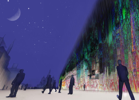 Dynamic Facade of Fiber Optics Enhances Community Interaction Through Light and Space