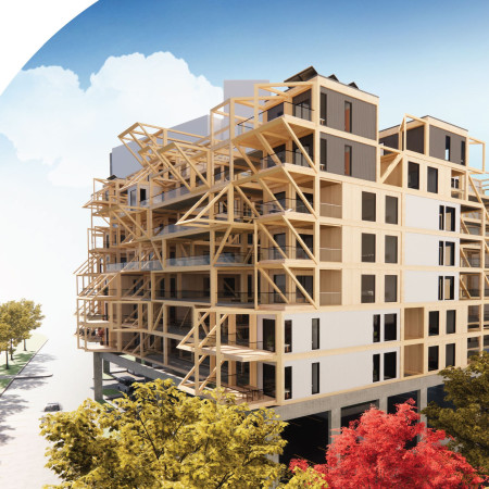 Cross-Laminated Timber Structure Integrated With Community Gardens and Flexible Living Spaces