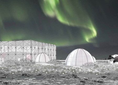 Curved Glass Facade and Reused Plastics Elevate Community Experience in Natural Setting