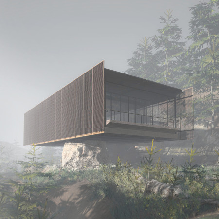 Cork and Stone Retreat Embracing Wabi-Sabi Principles Above Rugged Cliffs  
