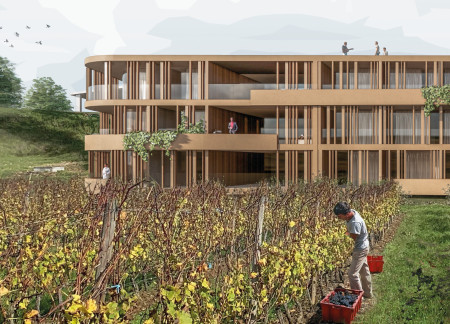 Charred Wooden Shingles and Cross-Laminated Timber Define a Modern Vineyard Retreat