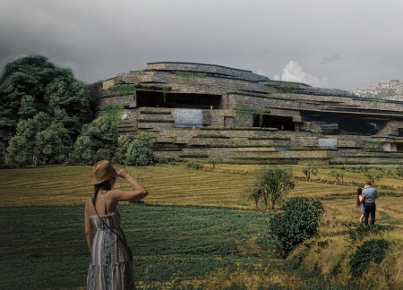 Cavernous Spaces Crafted With Local Stone And Reinforced Concrete For Artistic Residences