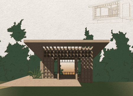 Geometric Roof Design in Mountain Ash and Photovoltaics for Community Gathering Space