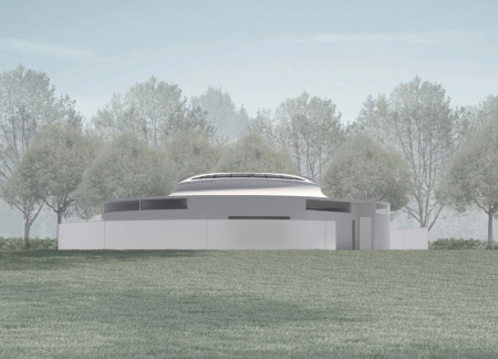 Curvilinear Polycarbonate Facade Enveloping a Central Atrium in a Sustainable Residential Framework  