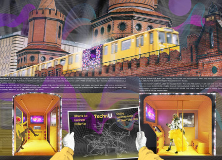 Mobile Music Venue Featuring Acoustic Panels and Dynamic Lighting in Urban Transit Spaces