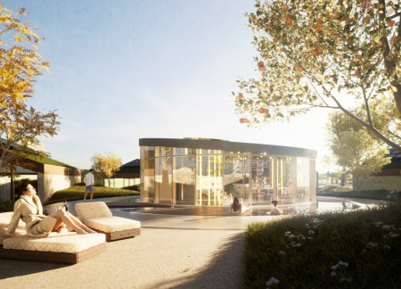 Charred Wooden Shingles and Solar Integration in Vineyard Guest Accommodations