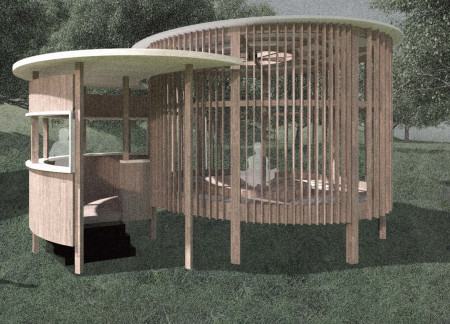 Translucent Roof and Straw Paneling Create a Sustainable Meditative Retreat in Natural Surroundings