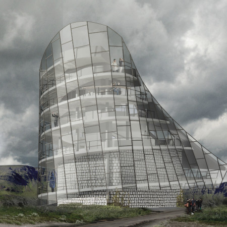 Sod Roof and Local Stone Structure Merging With Icelandic Landscape for Educational Space  
