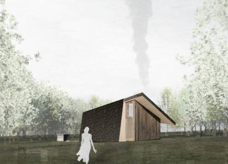 Parabolic Roof Crafted From Kalewaka Cedar in a Tranquil Meditation Retreat  
