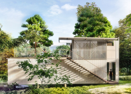 Charred Wooden Shingles and Double-Glazed Design in a Flexible Family Residence