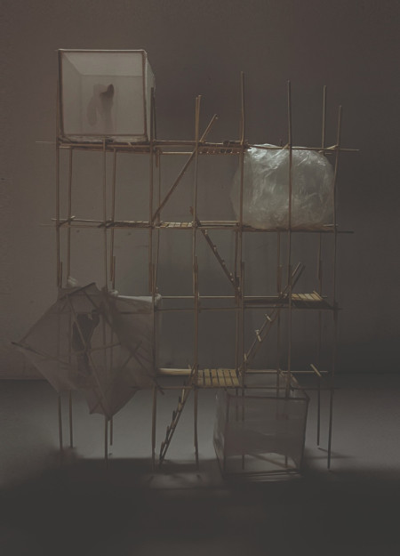 Translucent Plastics and Bamboo Constructs Forming a Tranquil Urban Retreat