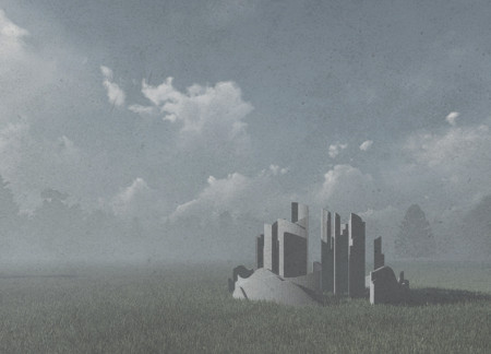 Concrete Forms Embedded in Green Landscapes for Reflective Remembrance