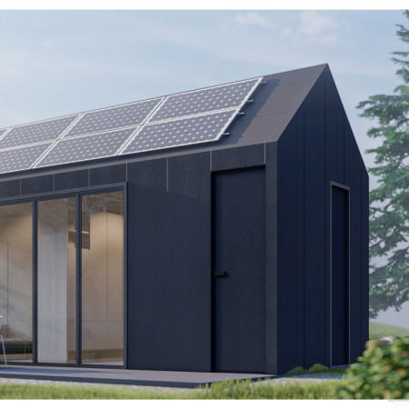 Charred Wooden Shingles and Glass Façades in a Compact Sustainable Dwelling