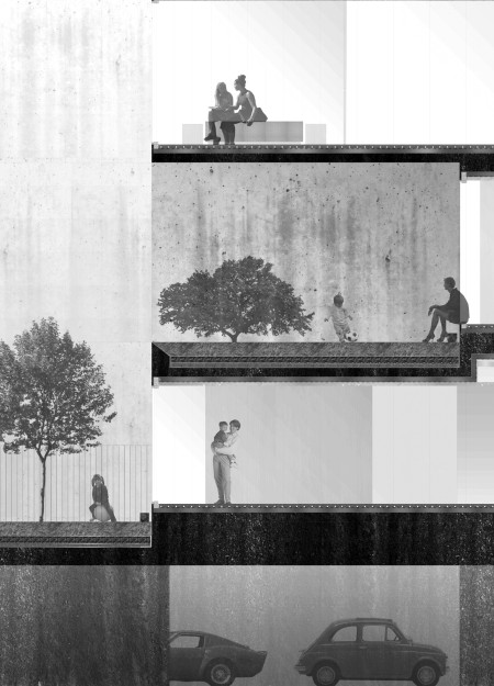 Staggered Terraces Crafted from Concrete and Glass with Integrated Private Gardens