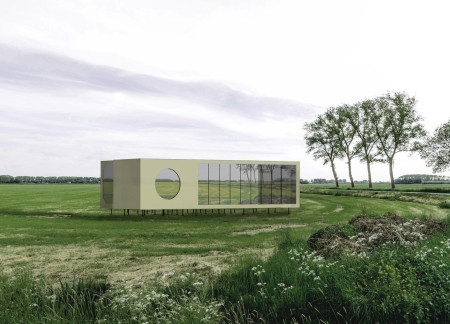 Curvilinear Solar Home Constructed with Steel and Photovoltaic Materials  
