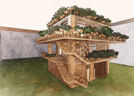 Charred Wooden Shingles and Cross-Laminated Timber Elevate Urban Living Through Shared Courtyards