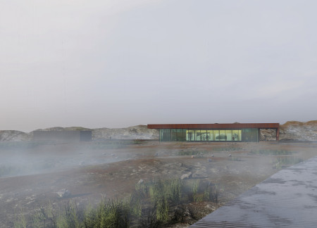 Corten Steel Façade Blending With Natural Terrain for a Sustainable Visitor Center