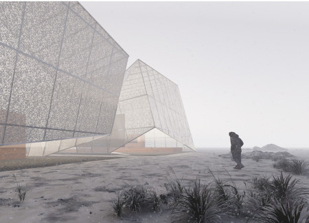 Perforated Aluminum Facade and Natural Wood Interior Enriching Cinematic Experience in Iceland’s Landscape