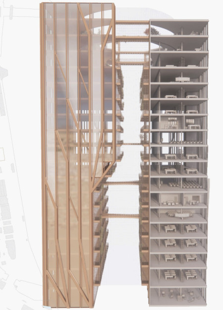 Cross-Laminated Timber and Living Walls Create Vertical Community Spaces  