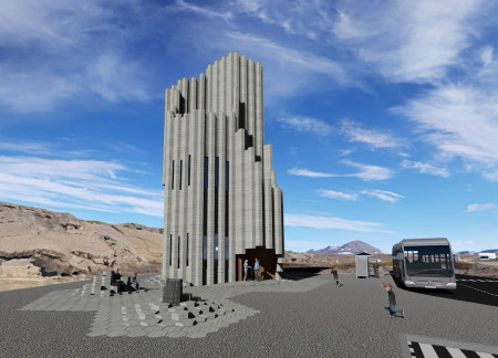Basalt-Inspired Structure with Reinforced Concrete and Sustainable Wood Creating a Unique Visitor Experience  