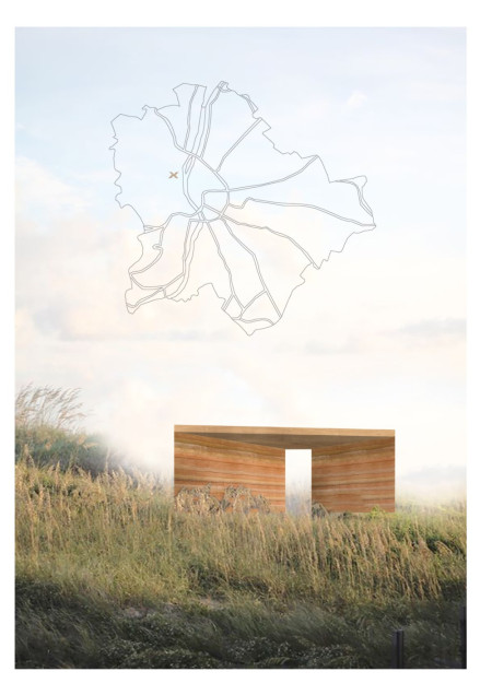 Rammed Earth Pavilion Showcasing Cross-Laminated Timber and Community Engagement