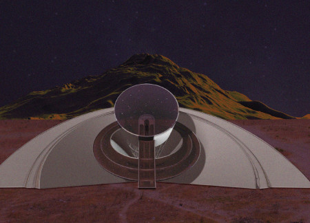 Celestial Observatory Enveloped in Glass and Steel with Organic Design Elements
