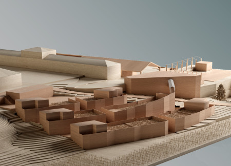 Residential development featuring cross-laminated timber panels and charred wood shingles for sustainable living