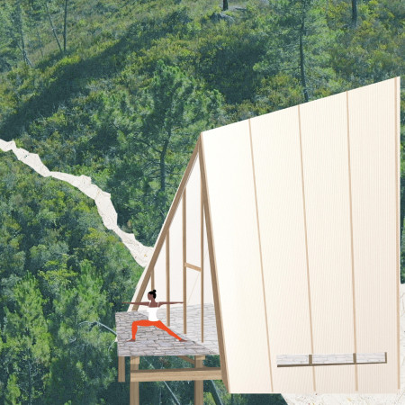Charred Wooden Shingles and Cross-Laminated Timber Panels Define a Sustainable Community Space  