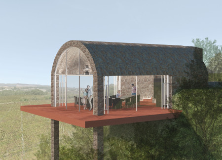 Residential building featuring cross-laminated timber panels and charred wood shingles for enhanced sustainability