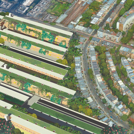Charred Wooden Shingles and Green Roofs Transforming Urban Living Spaces