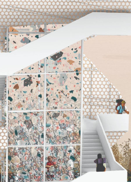 Gabion Walls and Floating Platforms Elevate Community Interaction in a Contemporary Landscape