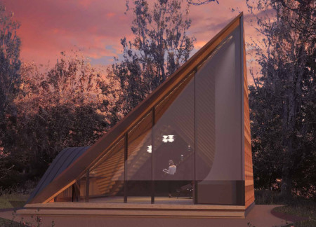 Charred Wooden Shingles Complementing Cross-Laminated Timber in Multifunctional Community Spaces  