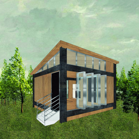 Charred Wooden Shingles and Cross-Laminated Timber Panels in a Multifunctional Urban Home  