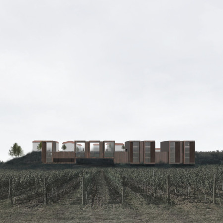 Corten Facades and Glass Unveil A Harmonious Retreat Within the Vineyard Landscape
