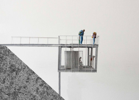 Geothermal Experience Enhanced by Textured Concrete and Panoramic Views in Volcanic Landscape