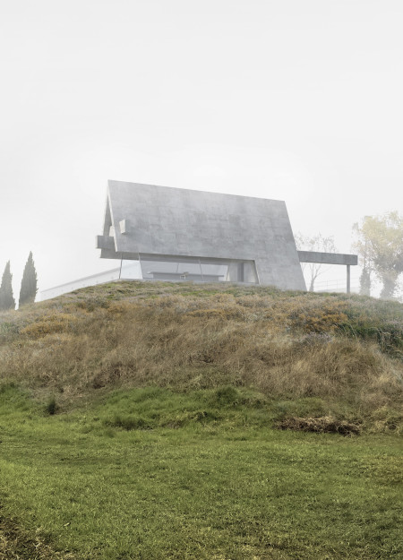 Pre-Tensioned Concrete and Expansive Glazing Envelop a Wine Tasting Venue in a Picturesque Landscape