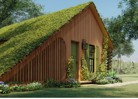 Cedar-Clad Retreat Integrating Glass and Natural Ventilation for Mindfulness Practices