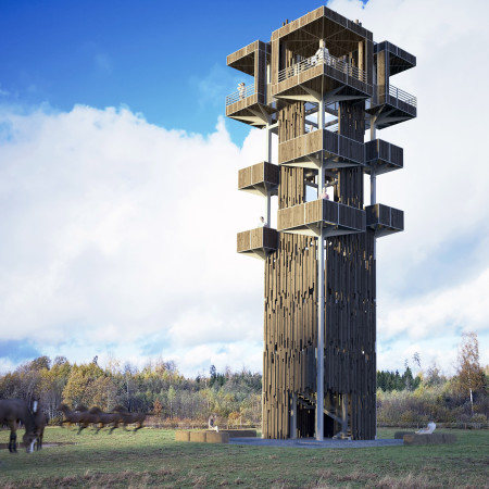 Charred Wooden Shingles and Transparent Facades in a Multi-Functional Urban Hub