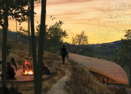 Curvilinear Retreat Crafted from Cross-Laminated Timber with Expansive Glass Walls  
