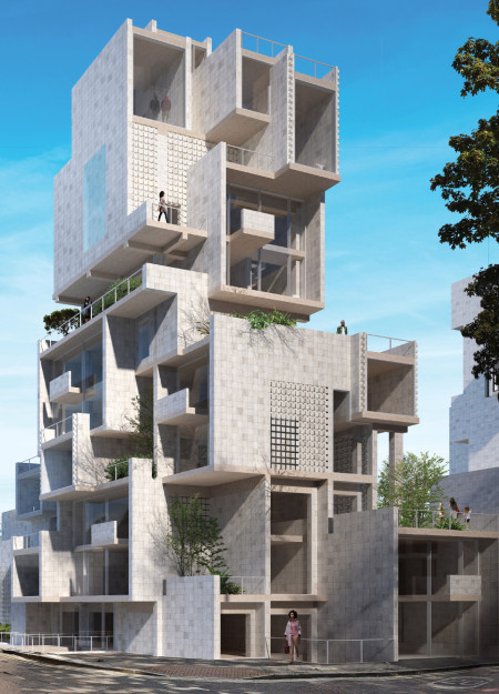 Textured Concrete Blocks Enhance Community Living In A Sustainable Urban Setting  