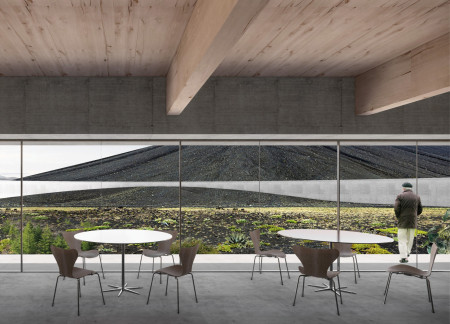 Cross-Laminated Timber Panels Embracing Volcanic Views in a Community Café