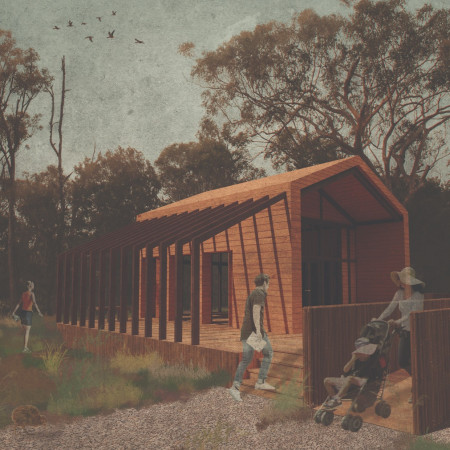 Natural Wood Shelter Featuring Rimu and Beech for Meditation and Reflection  