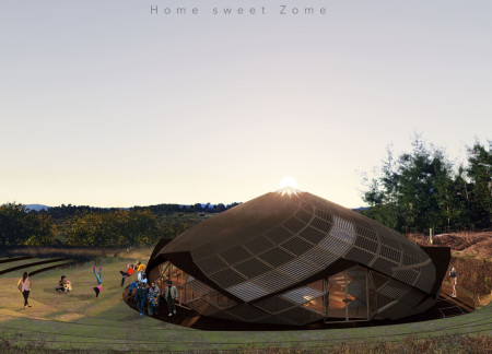 Curvilinear Form Enhanced by Cork Insulation and Glued Laminated Pine in Eco-Conscious Housing