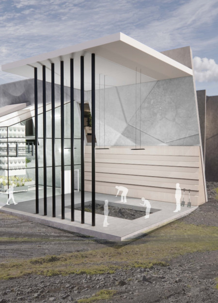 Sustainable Dining Experience Within Green Walls and Slanted Roofs Featuring Local Ingredients  