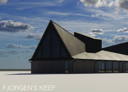 Oblique Roof Geometry Crafted with Local Stone and Charred Wooden Shingles in a Sustainable Visitor Center  